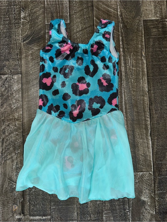 Other - Aqua Leopard Print Dance Dress with Pink Accents